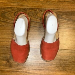 Cole Haan Red Suede Sandals Size 10